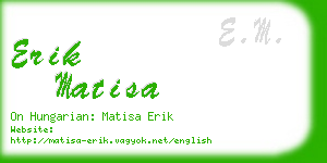 erik matisa business card